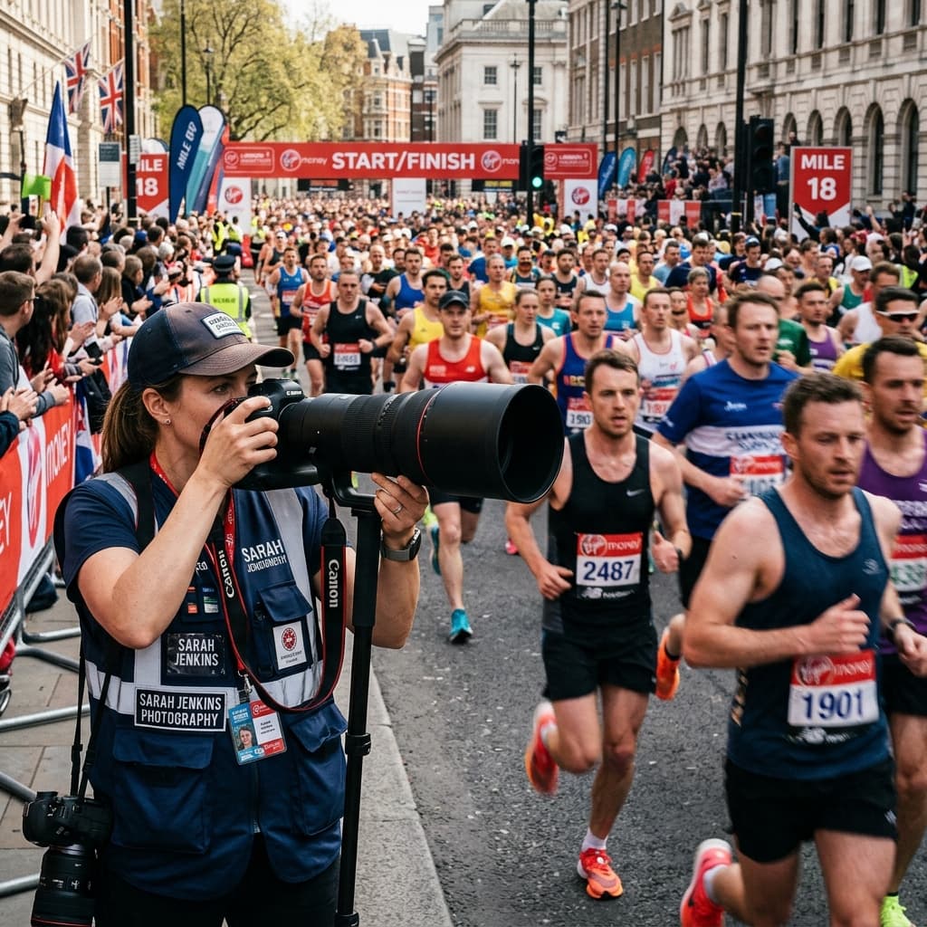 Fotógrafo Esportivo fotografando corrida